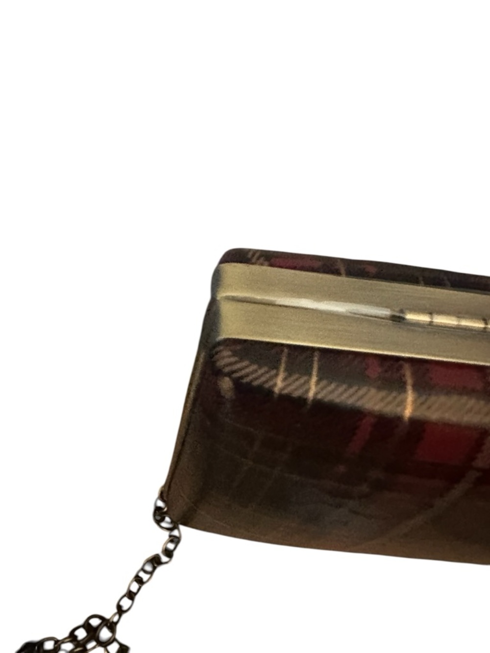 Patricia Nash Alora Tartan Plaid Leather Frame Clutch Crossbody Chain Bag - Picture 6 of 11